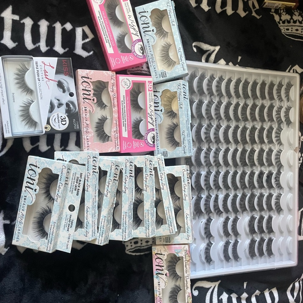 Ioni 3D Faux Mink Eyelashes - Black 94 pairs!